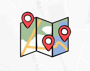 Local comparison cartoon map